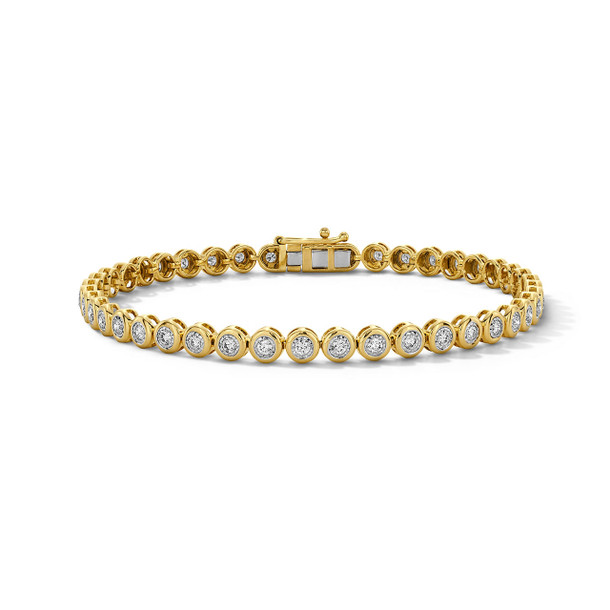 Bezel Set Illusion Diamond Tennis Bracelet