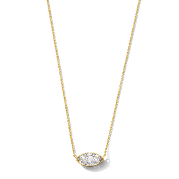 Marquise Lab Grown Diamond Bezel Necklace
