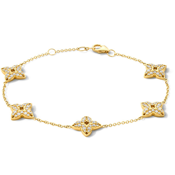 Diamond Clover Station Bracelet