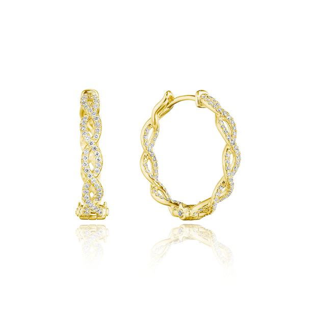 Verragio Braided In/Out Diamond Hoop Earrings