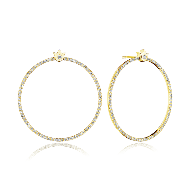 Verragio Medium Crest Circle Diamond Earrings