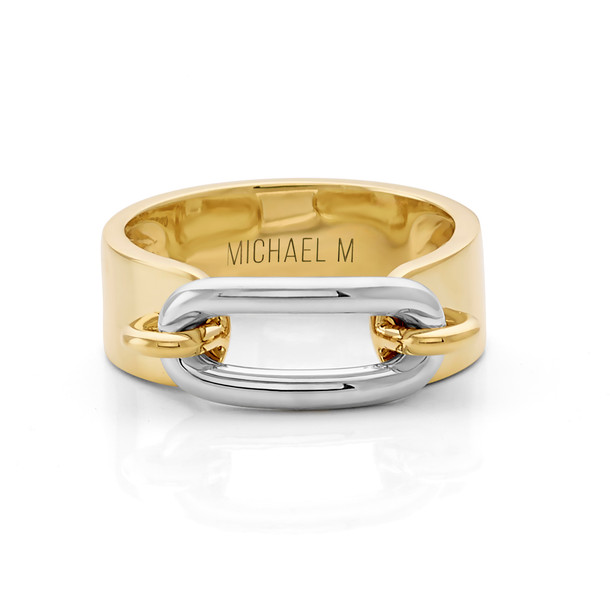 Michael M. Two-Tone Gold Link Band