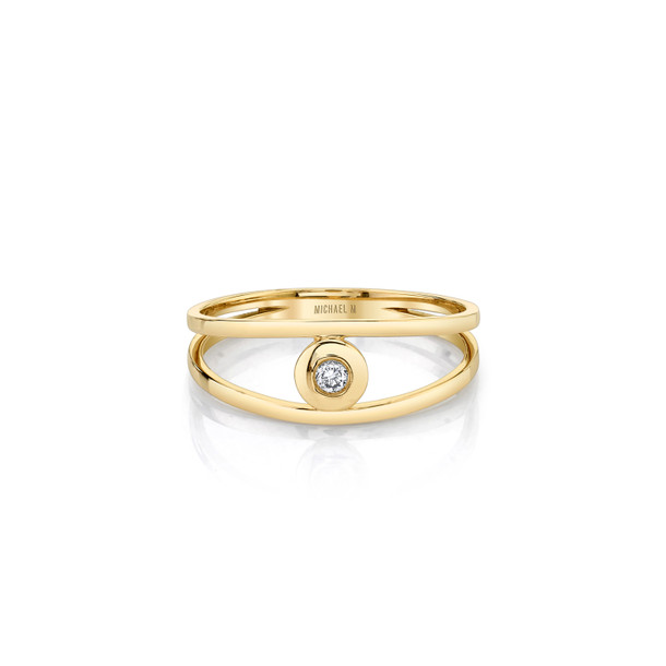 Michael M. Bezel Center Diamond Open Ring