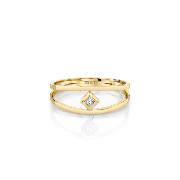 Michael M. Princess-Cut Center Diamond Open Ring