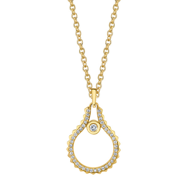 Michael M. Bezel Diamond Pyramid Pendant Necklace