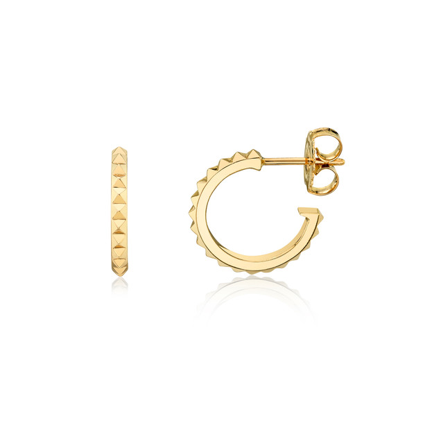 Michael M. Gold Pyramid Huggie Earrings