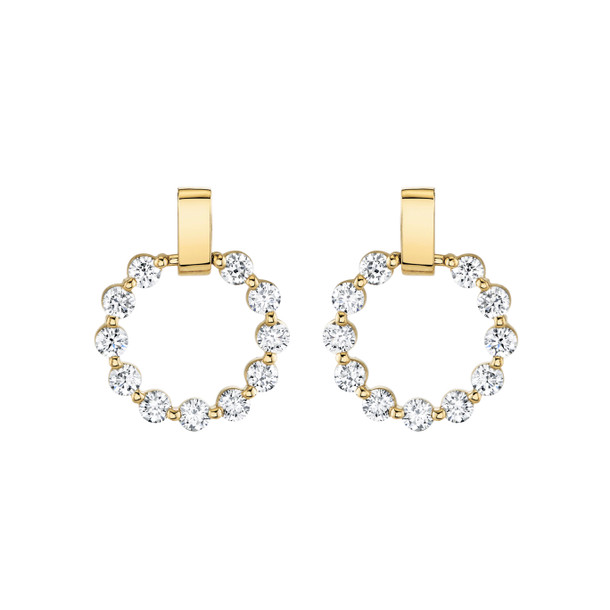 Michael M. Round Diamond Circle Bar Earrings