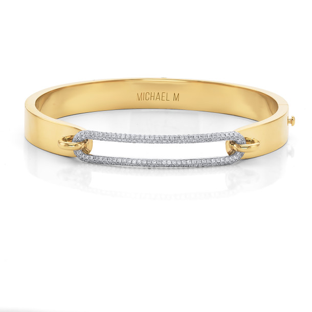 Michael M. Pave Link Gold Bangle Bracelet
