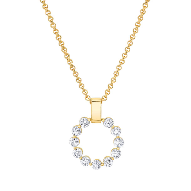Michael M. Yellow Gold Diamond Circle Pendant Necklace