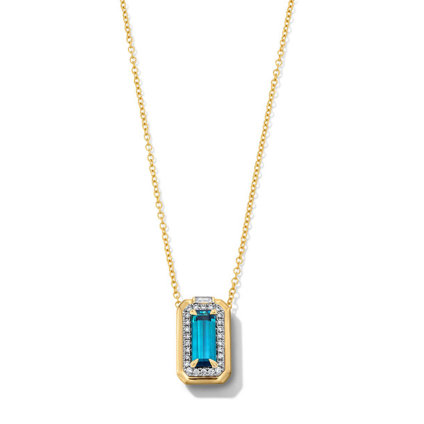 Green Tourmaline & Diamond Halo Pendant Necklace