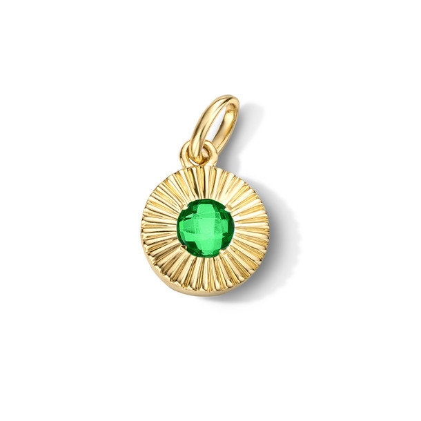Green Emerald Circle Sunburst Charm