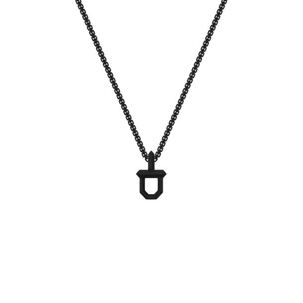 Black Shield Pendant Necklace