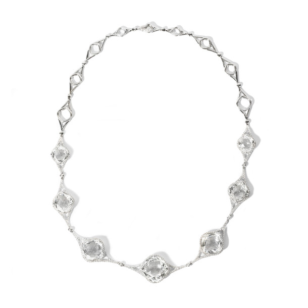 White Topaz Sculpted Necklace