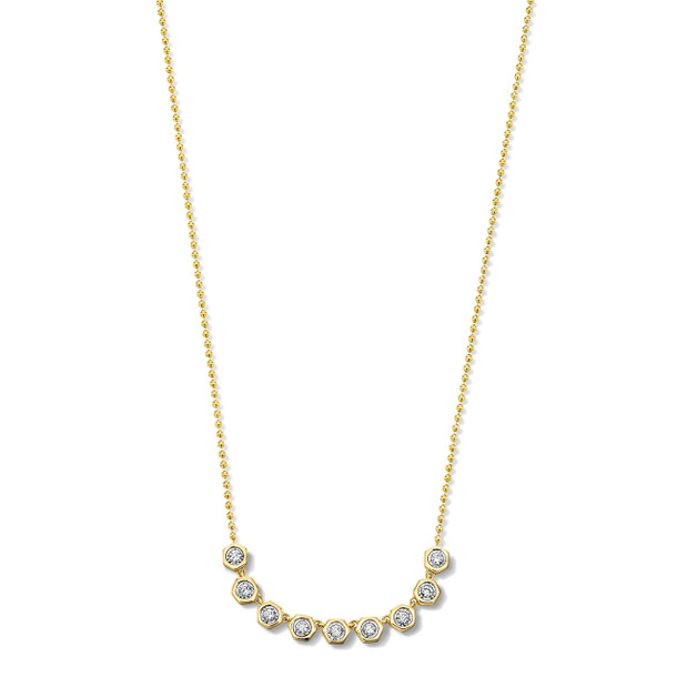 Hexagon Bezel Illusion Diamond Necklace
