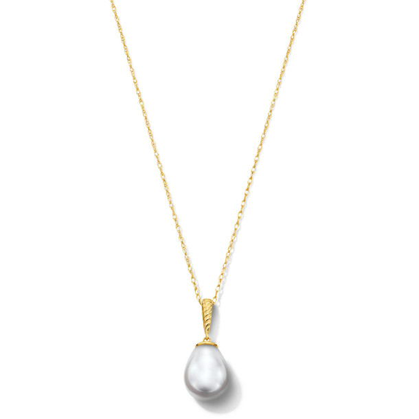 Oval Freshwater Pearl Pendant Necklace