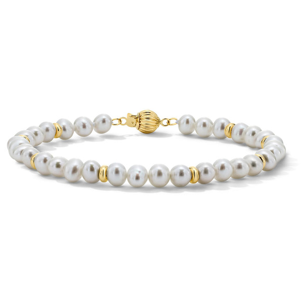 Freshwater Pearl Gold Beaded Bracelet