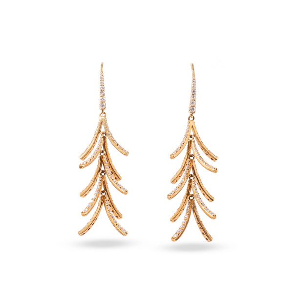 Diamond Tree Drop Earrings