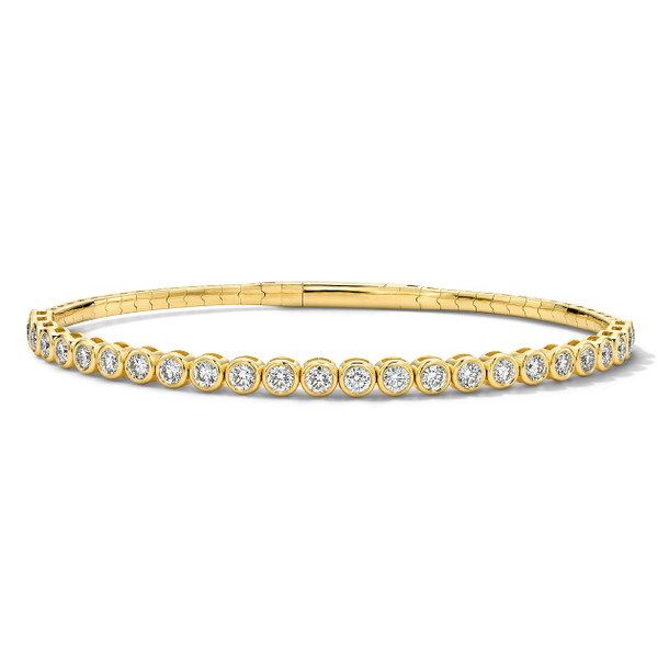 Bezel Diamond Flexible Bangle Bracelet