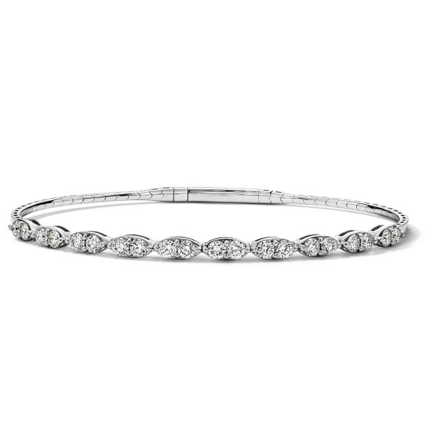 Marquise-Inspired Diamond Flexible Bangle Bracelet