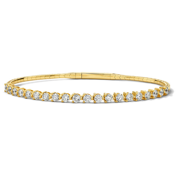 Diamond Three Prong Flexible Bangle Bracelet