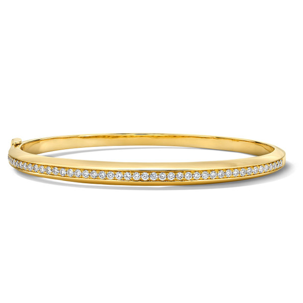 Pave Diamond Gold Bangle Bracelet