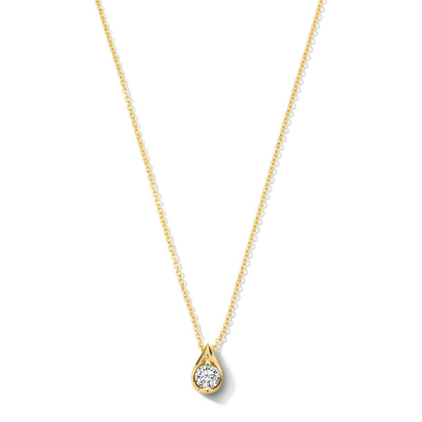 Diamond Teardrop Solitaire Pendant Necklace
