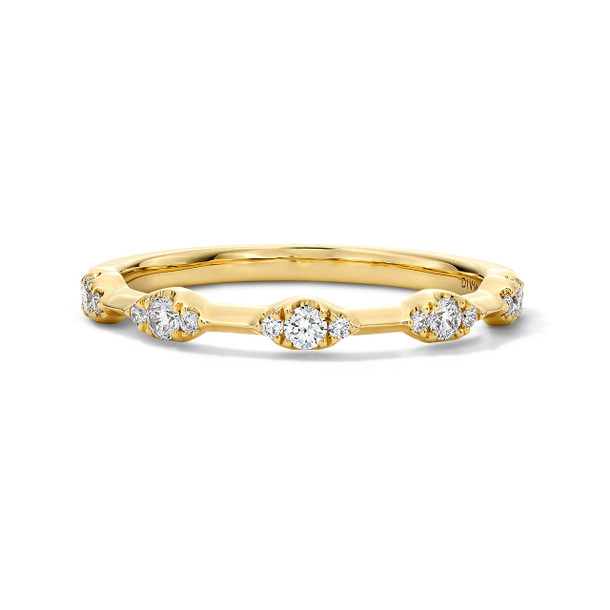 Marquise Inspired Diamond Gold Station Ring