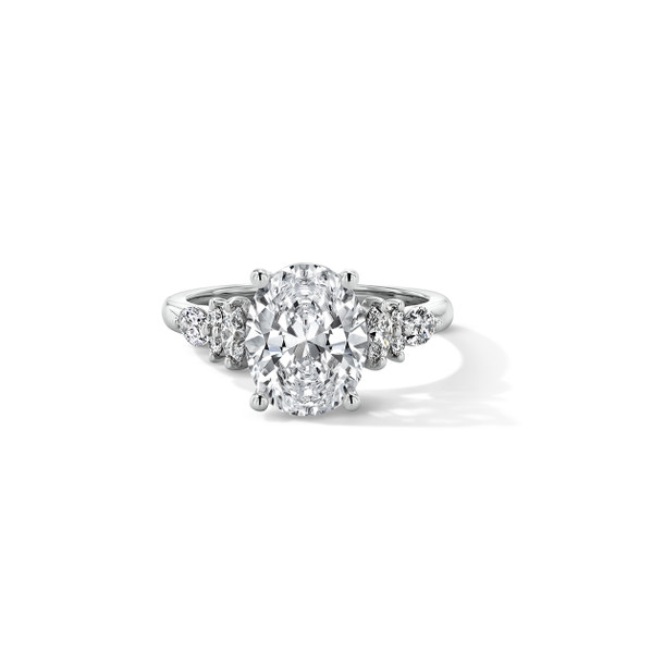 Mixed Side Diamond Cathedral Engagement Setting
