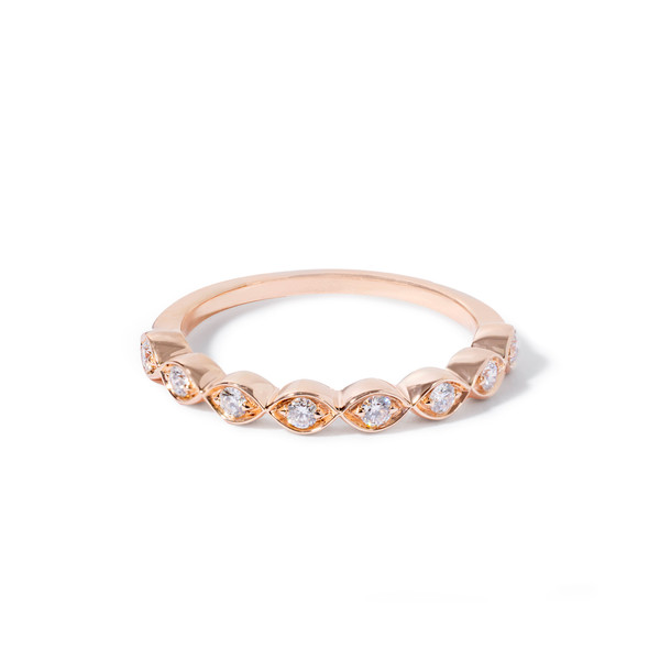 Rose Gold 1/2 Way Diamond Wedding Band (0.14tw)