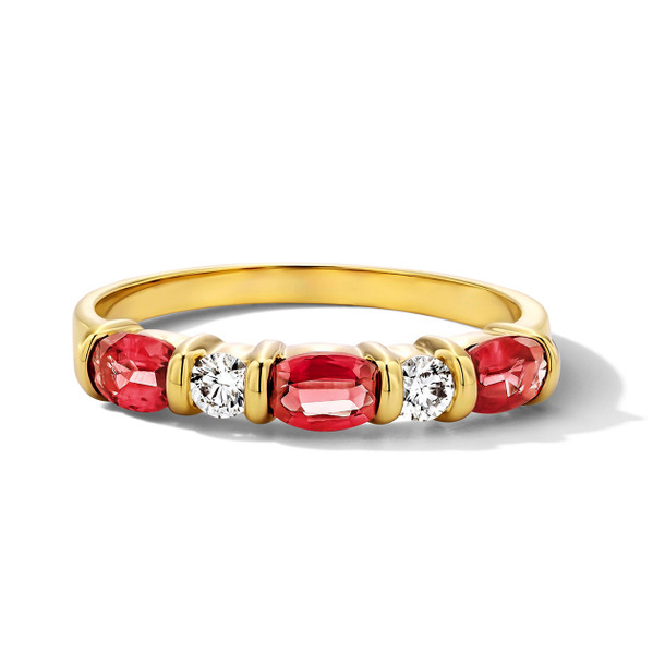 Oval Ruby Round Diamond Ring