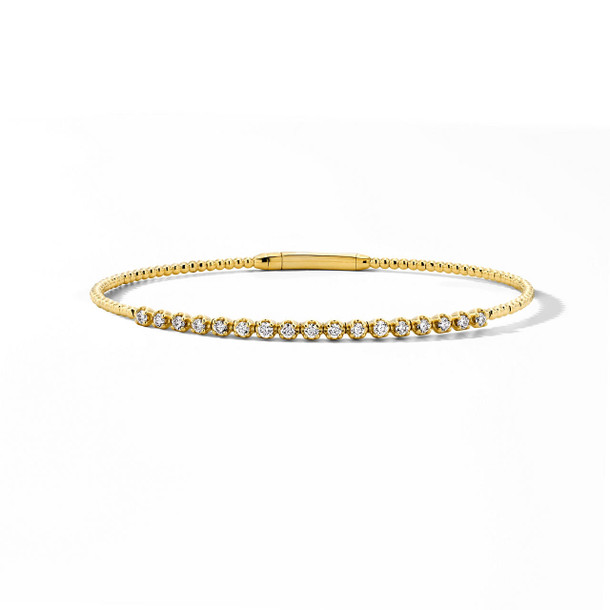 Diamond Flexible Gold Beaded Bracelet