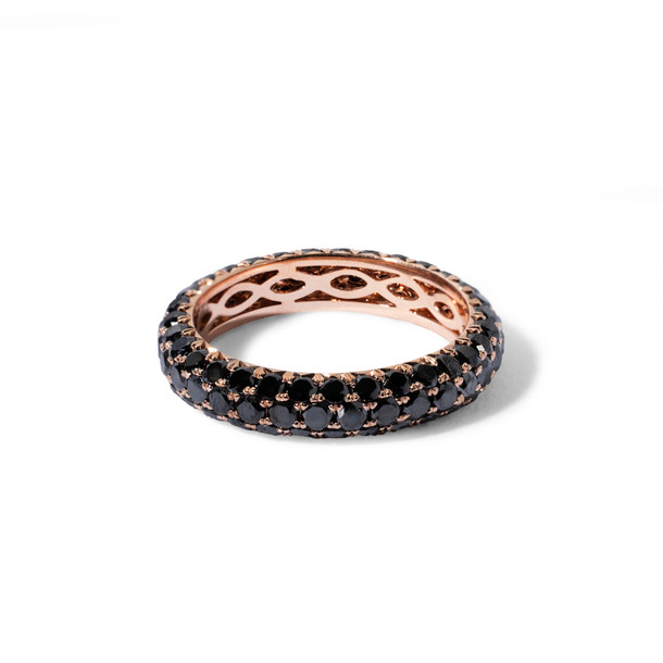 Rose Gold Black Diamond Eternity Band (2.05tw)