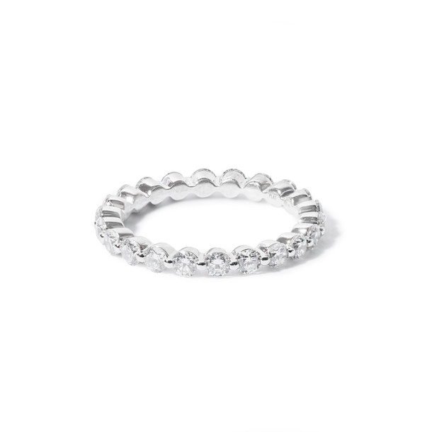 Single Prong Platinum Diamond Eternity Wedding Band (0.85tw)