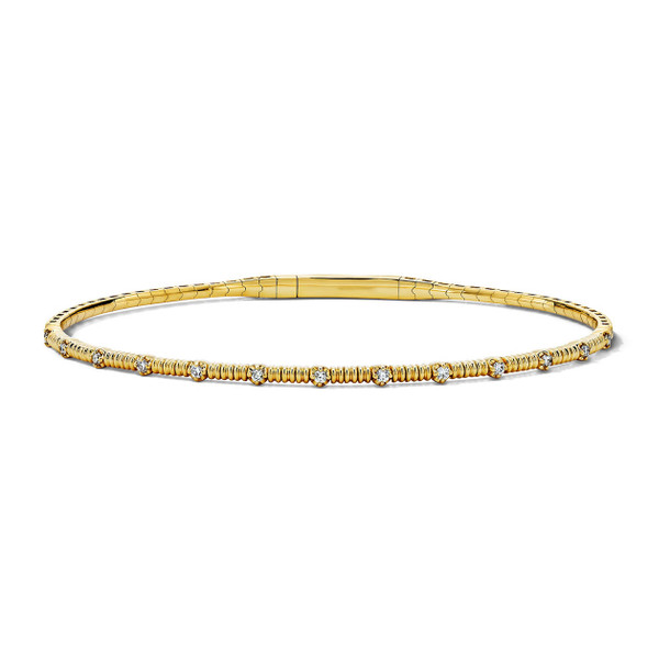 Diamond Station Flexible Gold Bracelet