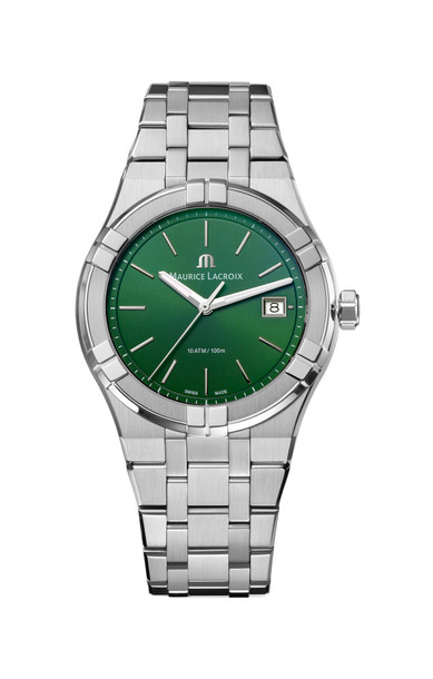 Maurice Lacroix Aikon Quartz Date 40 Green Dial Watch | Stainless Steel