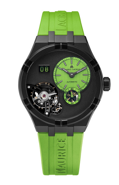 Maurice Lacroix Aikon Master Grand Date 45 Green Dial Watch | Black DLC-Plated Stainless Steel