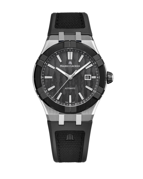Maurice Lacroix Aikonic Auto 43 Black Carbon Dial Watch | Stainless Steel & Black Ceramic