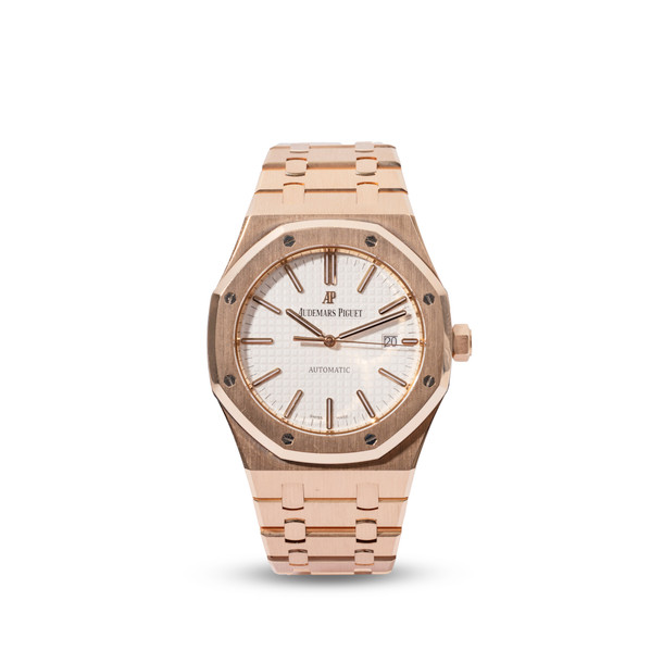 Audemars Piguet Royal Oak 41 White Dial Watch | Rose Gold