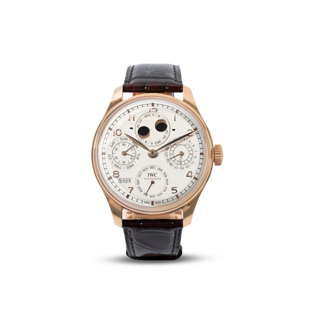 IWC Portugieser Perpetual Calendar 44 Silver Dial Watch | Rose Gold