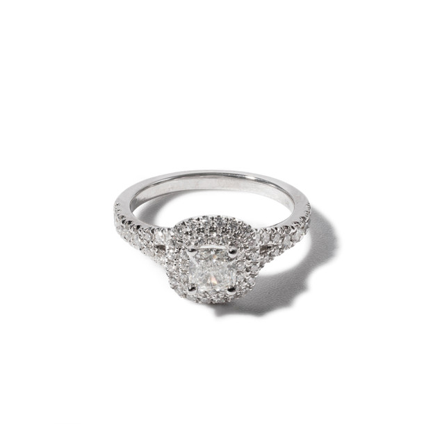 Cushion Double Halo Diamond Engagement Ring