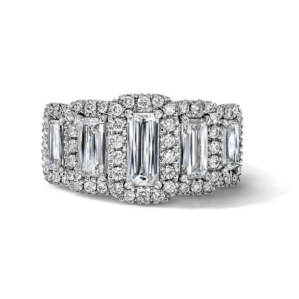 Emerald Cut Halo Diamond Band (2.35tw)