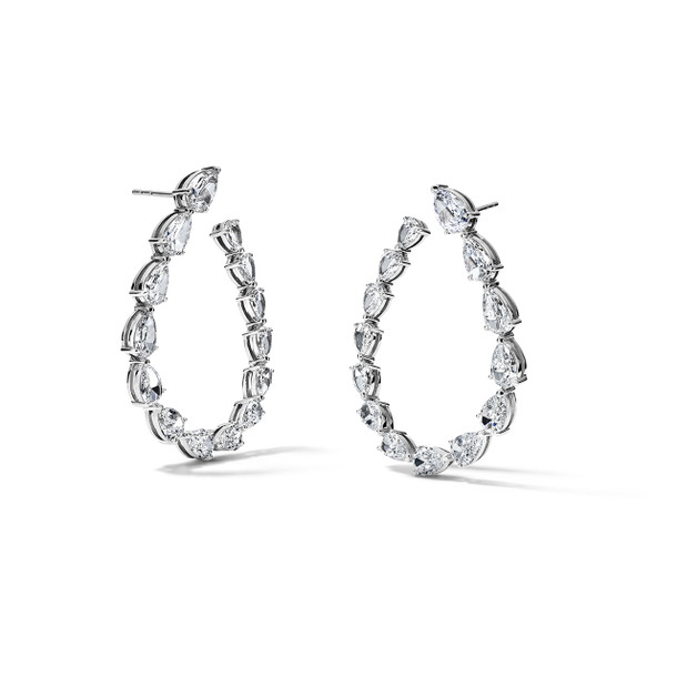 Open Pear Shaped Diamond Earrings (7.48tw)