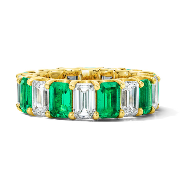 Green Emerald (4.65tw) & Diamond (4.52tw) Eternity Band