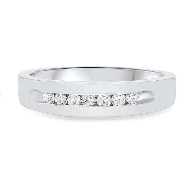 Channel Round Diamond Wedding Band (0.25tw)