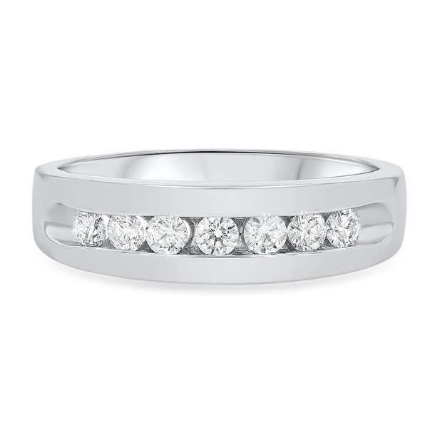 Channel Round Diamond Wedding Band (0.49tw)