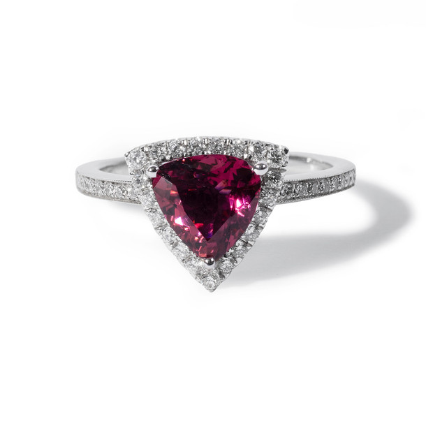 Trillion-Cut Pink Tourmaline Ring