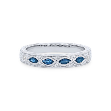 Kirk Kara Dahlia Sapphire and Diamond Wedding Band