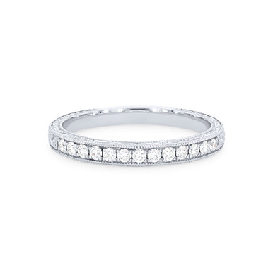 Kirk Kara Stella Engraved Diamond Wedding Band