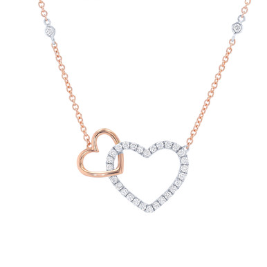 Interlocked Heart Diamond Pendant