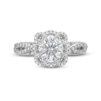 Verragio Venetian Floral Halo Twist Engagement Setting